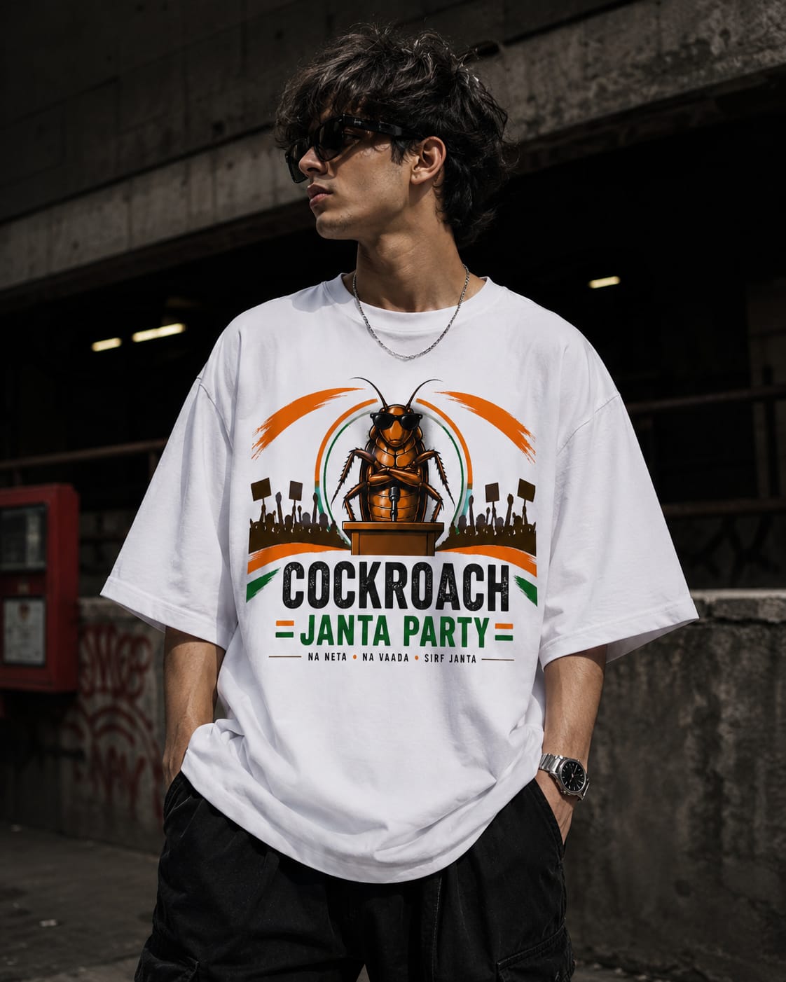 Cockroach Janta Party Unisex Oversized Standard T-Shirt